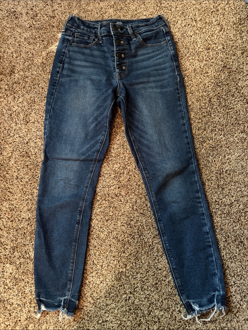 Old Navy Dark Wash High-Rise Skinny Jeans with Button Fly